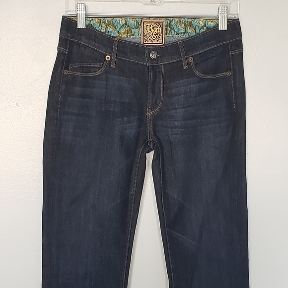 Rich & Skinny Wrinkle Rinse Dark Wash Boot Cut Jeans 26 - Picture 2 of 10